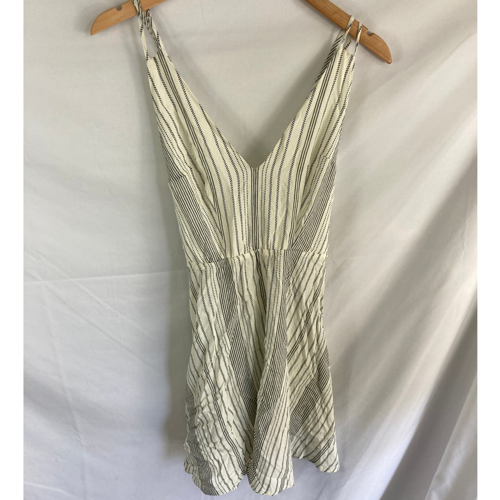 BP Ivory Black Strappy Cross Back Mini Dress Size Medium
